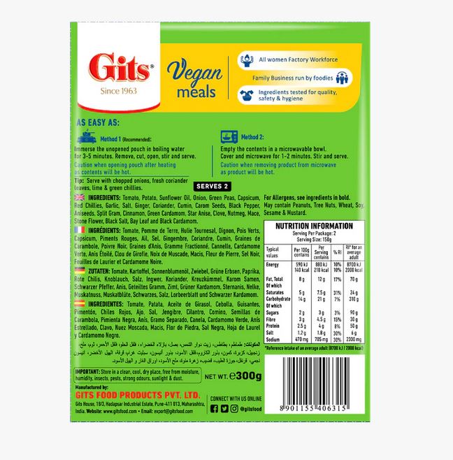 RTE Gits pau bhaji 300g