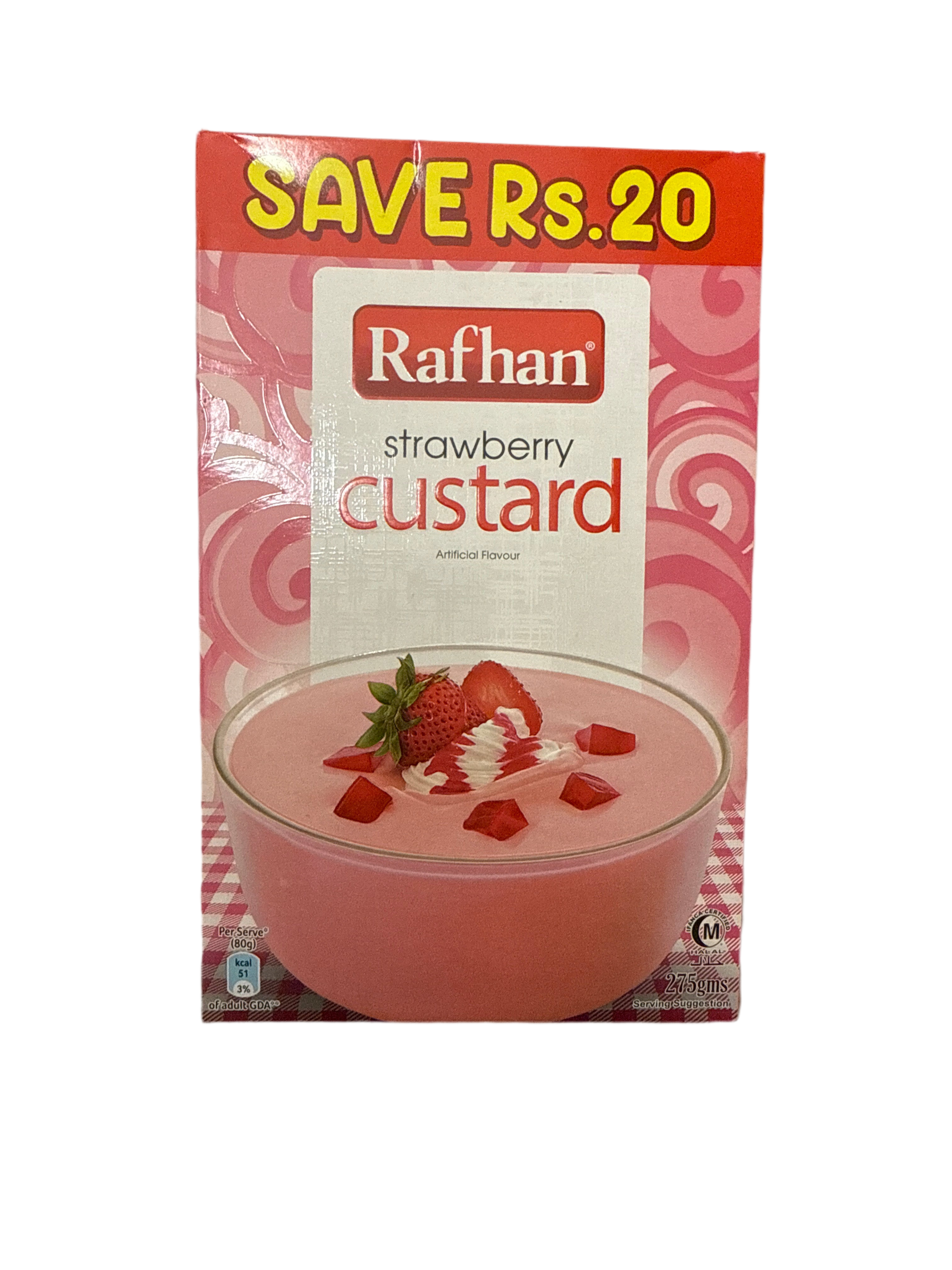 Rafhan Strawberry Custard 275g