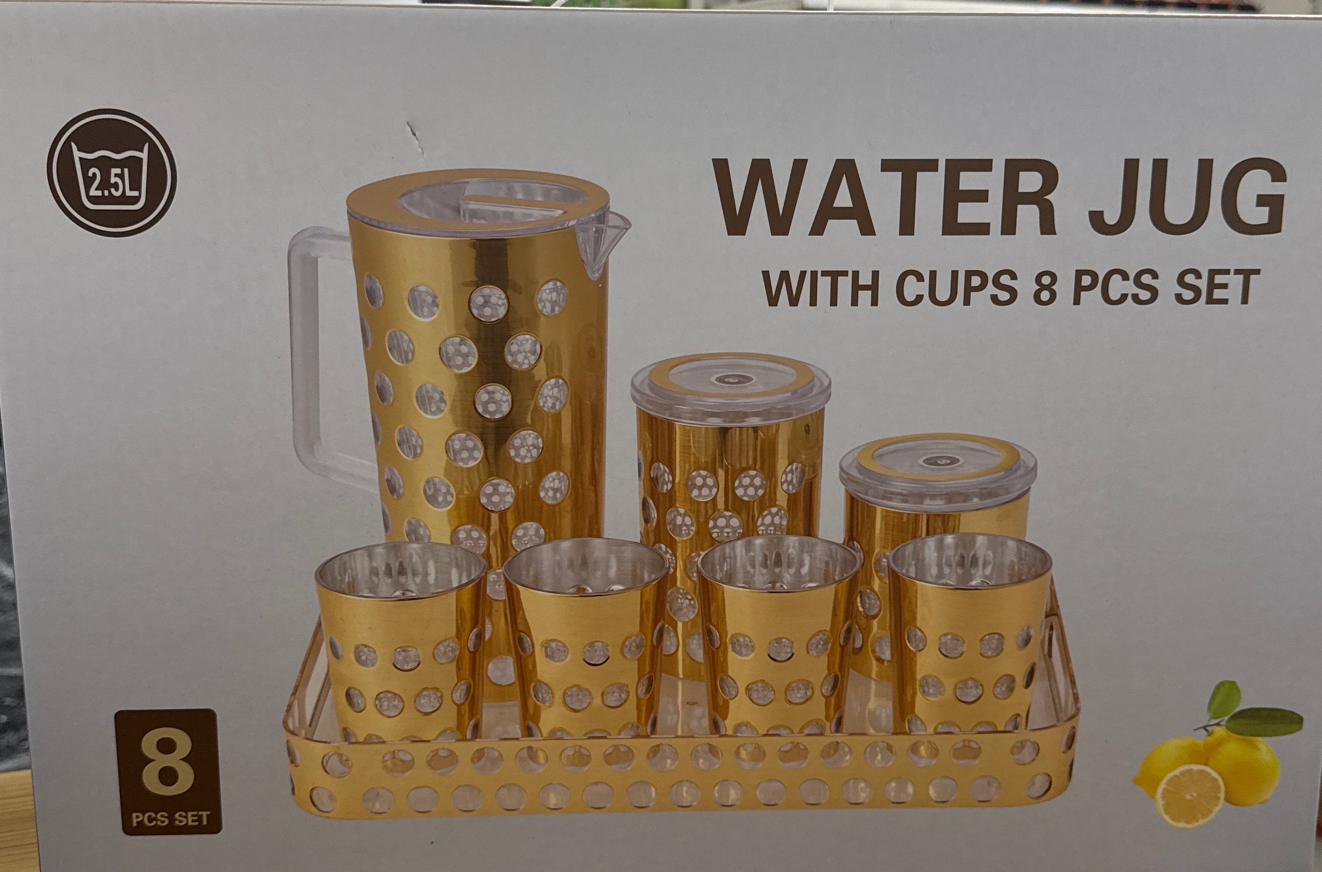 Water Jug With Cups 8 pcs set