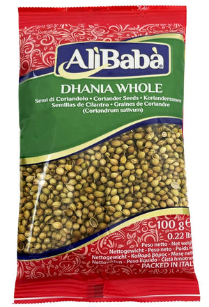 DHANIA WHOLE CORIANDER  ALI BABA 100G