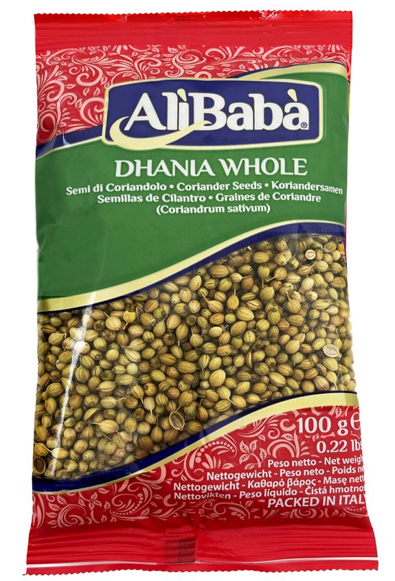 DHANIA WHOLE CORIANDER  ALI BABA 100G