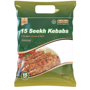 CROWN Seekh Kebab Green Chilli Chicken -15pcs 900 gm
